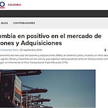 Colombia en positivo en el mercado de Fusiones y Adquisiciones